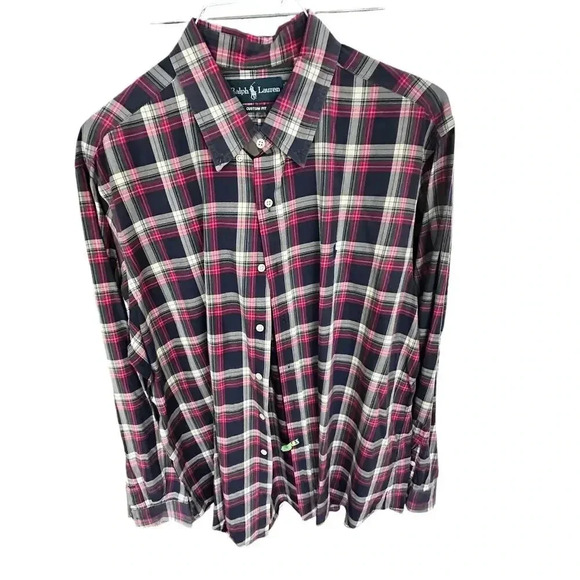 Ralph Lauren Long Sleeve Button-Down Plaid Custom Fit Shirt Size XXL - Picture 1 of 6